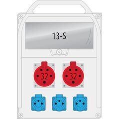 Pawbol Rozdzielnica R-BOX 380R 2x32A/5p 3x250V 13S - B.18.380-35