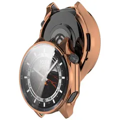 Etui z osłoną ekranu Bizon Case Watch Felipe do OnePlus Watch 3 / Oppo Watch X2 różowozłote