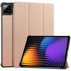 Etui z klapką Bizon Case Tab Croc do Xiaomi Pad 7 / 7 Pro różowozłote