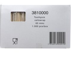 Antalis Tandstik 65 mm Spids i begge ender Enkeltpakket Træ i Cellofan,1000 stk/pk