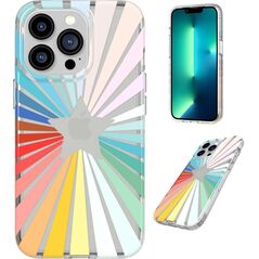 T21-9352 Tech21 EvoArt for iPhone 13 Pro - Rainbow Sunburst