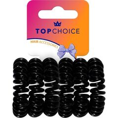 TOP CHOICE Gumki do włosów - czarne (20063) 1 op. - 6 szt.