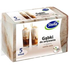 STELLA Gąbki do zmywania o zapachu VANILLA LATTE 5 sztuk