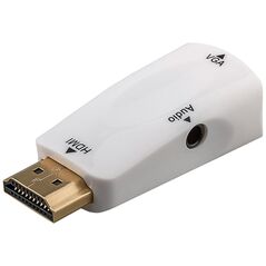 Video HDMI M - VGA (D-Sub) (F), bia�y