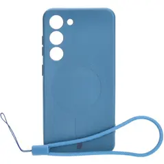 Etui silikonowe z pierścieniem magnetycznym Bizon Case Silicone Magnetic do Samsung Galaxy S23 granatowe