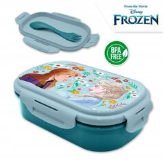 Kids Euroswan Śniadaniówka + sztućce, 21x14x6cm Kraina Lodu Frozen FR50014 Kids Euroswan