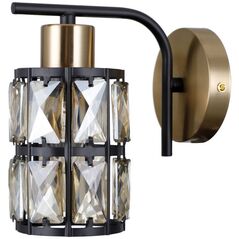 Italux Menfi WL-44236-1-BK-GD kinkiet lampa ścienna 1x40W E27 przezroczysty/czarny