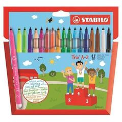 Stabilo Flamastry trójkątne Trio A-Z, 18 sztuk (378/1-18-01)