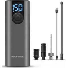 RockBros Elektryczna pompka rower motor auto piłka 10 bar z wyświetlaczem LED + kabel USB-C czarna Elektryczna pompka rower motor auto piłka 10 bar z wyświetlaczem LED + kabel USB-C czarna