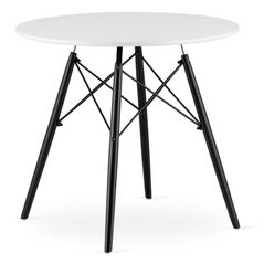 Stalas TODI 80cm, baltas/juodas