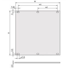 Panel przedni SCHROFF, nieekranowany, zespół śrub 6 HU, 84 HP, 2,5 mm, Al, anodowany
