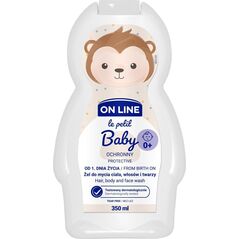 AA On Line Le Petit Baby Ochronny Żel 3w1 do mycia twarzy,ciała i włosów - od 1 dnia życia  350ml