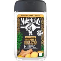 LE PETIT MARSELLAIS Odświeżający Żel pod prysznic 4w1 dla mężczyzn - Imbir & Drzewo Cyprysowe 250ml