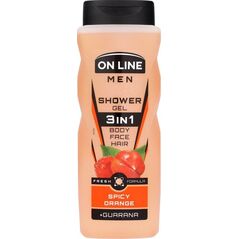 On Line Żel pod prysznic Spicy Orange 3w1 410ml