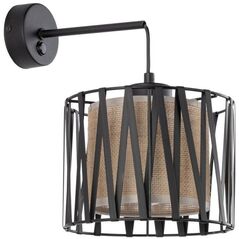 TK Lighting Harmony 5950 απλίκα τοίχου 1x15W E27 μαύρο/γιούτα