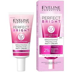 Eveline Perfect Bright Rozjaśniająco-ochronny matowy krem do twarzy SPF50 30ml