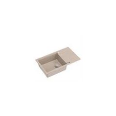 EVAN 136 XL GraniteQ νεροχύτης με σιφόνι Push To Open 1-θέσιο χωρίς αποστράγγιση (860x500x210| θάλαμος 420x490) pearl beige / elementy stalowe