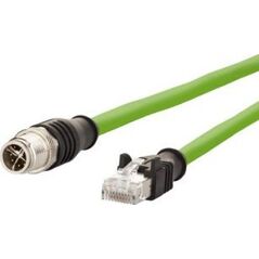 Metz Kabel połączeniowy METZ CONNECT M12 męski-RJ45 męski, 8-biegunowy kodowany X, 1 m
