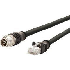 Triton Kabel połączeniowy METZ CONNECT M12 męski-RJ45 męski, 4-biegunowy z kodem X, czarny, 10 m
