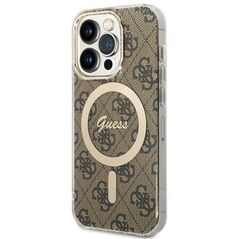 Guess GUHMP15LH4STW iPhone 15 Pro6.1" brązowy/brown hardcase IML 4G MagSafe