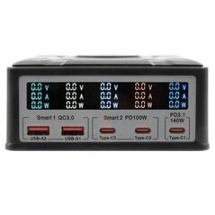 EXSYS EX-1107 Multiport High Power Charger mit QI 15W und USB-C PD mit max. 260W