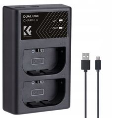 Διπλός Φορτιστής Usb Για Lp-e6 N Nh Canon Eos R5 R6 R 5d 90d 6d 7d 80d K&f / Kf28.0007