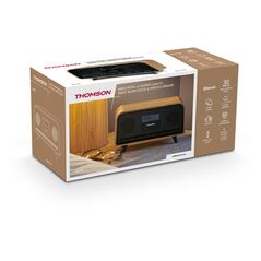 Thomson Głośnik drewniany bezprzewodowy COSY Bluetooth Radio FM Alarm LCD 30W