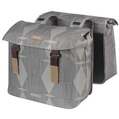 Διπλή τσάντα για σχάρα BASIL ELEGANCE DOUBLE PANNIER BAG 40-49 Universal Bridge System, αδιάβροχη chateau taupe (NEW)