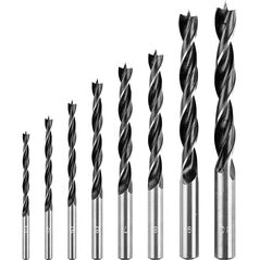 Zestaw wierteł do drewna: 3, 4, 5, 6, 7, 8, 9, 10 mm, 8 sztuk