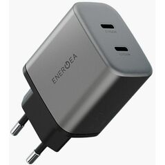 Φορτιστής τοίχου Energea Ampcharge GaN45 2xUSB-C PD/PPS/QC3.0 45W γκρι