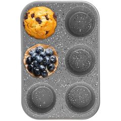 Forma do pieczenia dużych muffinek granitowa 6 szt. babeczek GRANDE 32x22 cm
