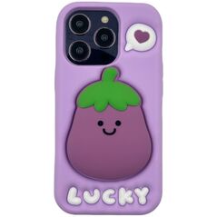 ETUI CASE 3D BAKŁAŻAN Z UCHWYTEM IPHONE 14 standard