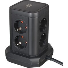 Brennenstuhl Socket tower 8-fold with 4x USB black 2m H05VV-F3G1.5 (1153560000) (BNN1153560000) έως 12 άτοκες Δόσεις