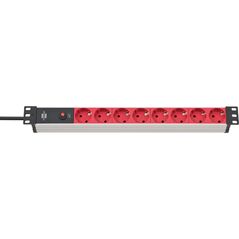 Brennenstuhl Πολύπριζο Ασφαλείας 8 Θέσεων για Rack 19" 1U με Βύσμα C14 και Καλ. 2m/ Red/Silver (1390007118) (BNN1390007118) έως 12 άτοκες Δόσεις