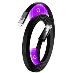 Statik MagStack Slim - καλώδιο USB-A - USB-C 1m, με νάιλον πλέξη, επίπεδο, μαγνητικά αναδιπλούμενο (μαύρο)