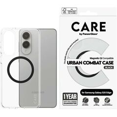 Θήκη CARE by PanzerGlass Flagship Urban Combat Black QI για Samsung Galaxy S25 Edge διάφανη