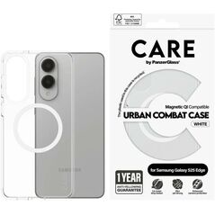 Θήκη CARE by PanzerGlass Flagship Urban Combat White QI για Samsung Galaxy S25 Edge διαφανής