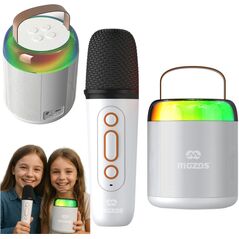 MOZOS MK BIAŁY MIKROFON KARAOKE GŁOŚNIK BT
