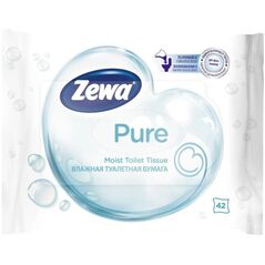 WET TOILET PAPER ZEWA PURE, 42 PCS