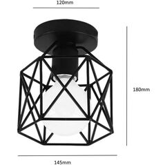Φωτιστικό οροφής G. LUX Wire, E27, GT-506-1C, μαύρο