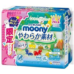 Ιαπωνικά υγρά μαντηλάκια Moony, 3 x 76 τεμ