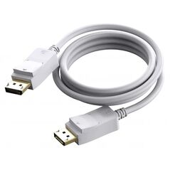 Version 1.4 8K bei 60 Hz - Goldstecker - DP (m) zu DP (m) - Aussendurchmesser 7,3 mm - 28 AWG - 2 m - weiss
