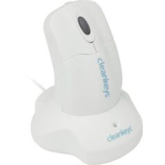 GETT Cleankeys CKM2W Plastik Scroll Maus kabellos Funk 2,4 MHz IP68 wasserdicht desinfizierbar optisch USB Farbe: weiss