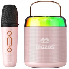 MOZOS MK RÓŻOWY MIKROFON KARAOKE GŁOŚNIK BT