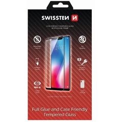 Tempered glass screen protector Swissten, για Apple iPhone X/XS, μαύρο, συμβατό με θήκη και με χρωματιστό πλαίσιο