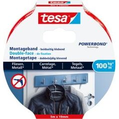 tesa Ταινία Στερέωσης Πλακάκια & Μέταλλο 100kg 1.5m x 19mm