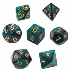 Σετ ζαριών REBEL RPG - Μαργαριταρένια - Σκούρο πράσινο