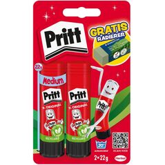 Pritt Κόλλα Στικ 2*22g + Γόμα λιανικής