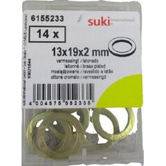 WASHERS 13X19X2 BRASS PLAT(DOORS)/14PCS