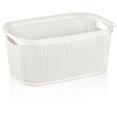LAUNDRY BASKET 38L KNIT M-080 WHITE